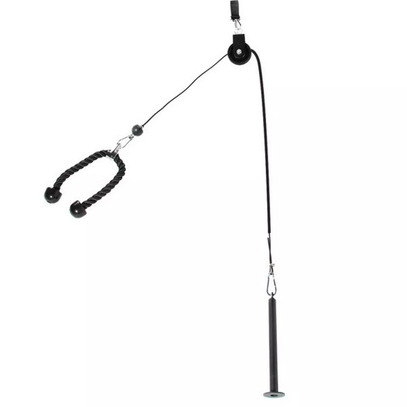 Seilrolle Bodybuilding Station Klimmzug Armzug 80kg Max. Belastung Unisex Schwarz ONE SIZE
