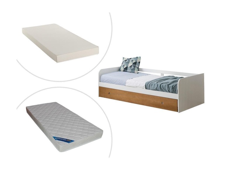 Ausziehbett JULIETTEKirschholzfarben + Matratzen Ausziehbett JULIETTEKirschholzfarben + Matratzen
