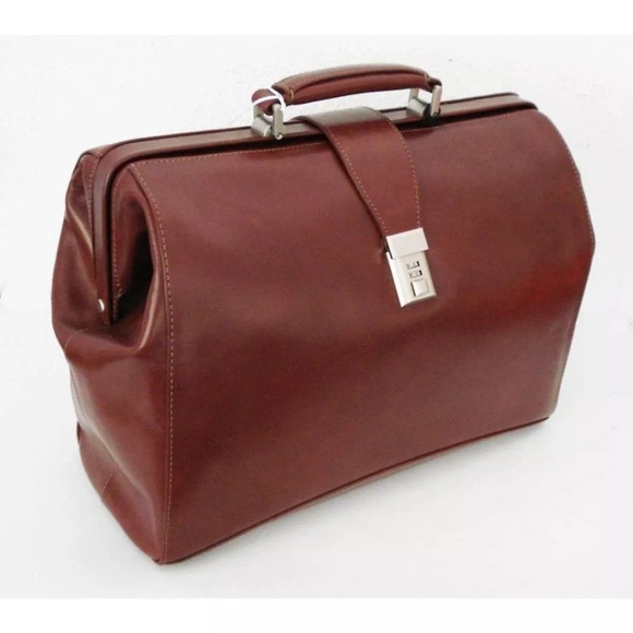 Dermata Lederwaren Bügeltasche 44cm aus vegetabilen Rindleder in Cognac