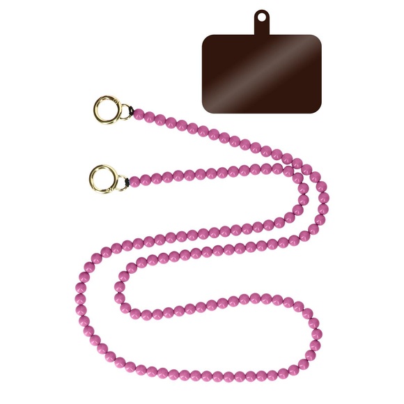 Handyschmuck, Kugelkette 120cm Violett
