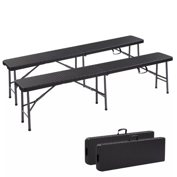 2x Bank Klappbar Sitzbank Bierbank Gartenbank Klappbank Campingbank Unisex ONE SIZE