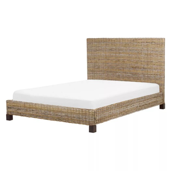 Bett mit Lattenrost aus Rattan Boho SALBRIS Bett mit Lattenrost aus Rattan Boho SALBRIS