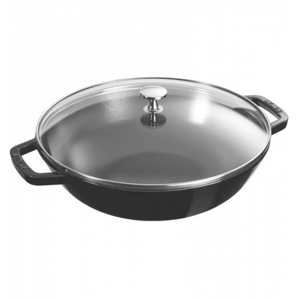 Wok mit Glasdeckel schwarz 4.4 lt., Ø30 cm