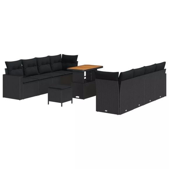 VidaXL - Garten-sofa poly-rattan, One Size, Schwarz