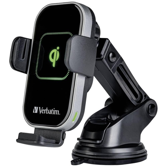 Verbatim FWC-02 Qi Fast Wireless Car Charger induktive Ladestation USB Schwarz