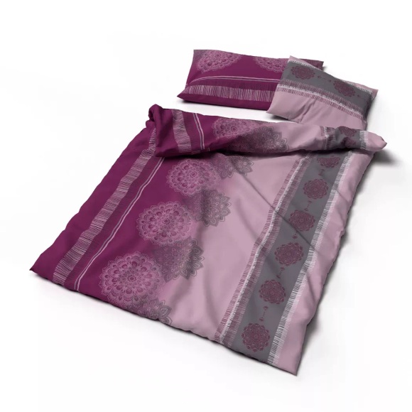 Lotus Bettwaren - Bettwäsche Satin Alize beere, 200X210CM, Rosa