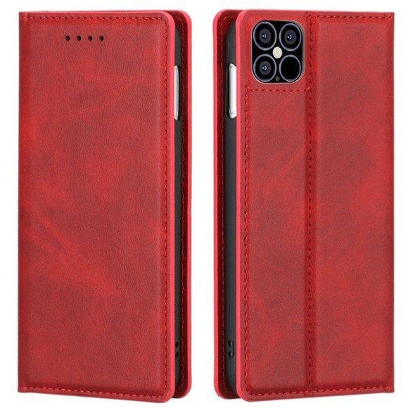 iPhone 12 Mini - Vintage Stand Flip Case Hülle rot