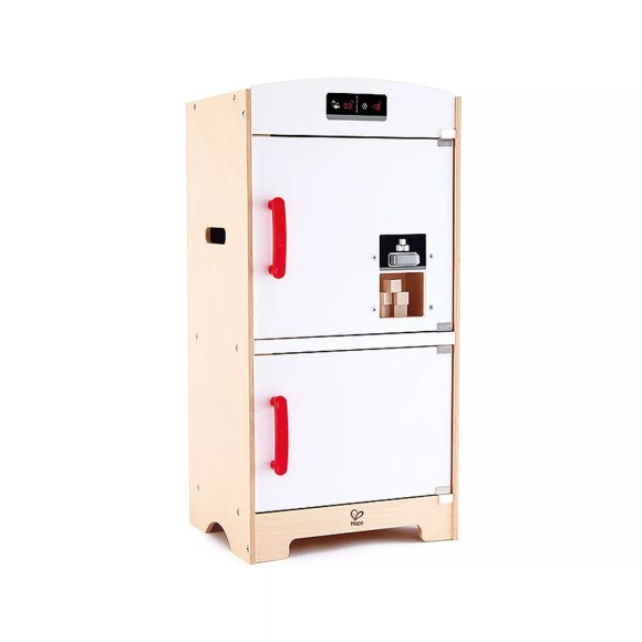 Hape Weißer Kühlschrank mit Gefrierfach 6-teilig aus Holz
