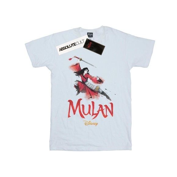 Mulan Movie Pose Tshirt Mädchen Weiss 128