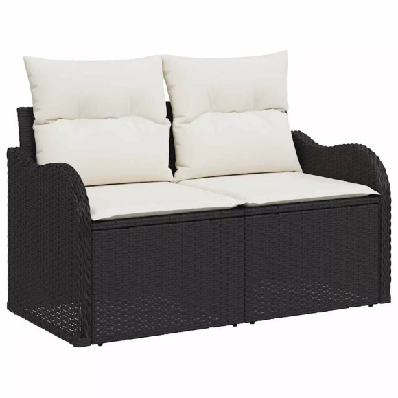VidaXL - Modulares sofa poly-rattan, One Size, Schwarz