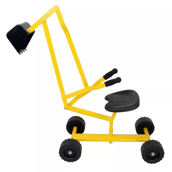 Northix - Sitzbagger mit Schaufel Kinderbagger aus Metall Sandbagger zum Aufsitzen für Kinder ab 3 J. Gelb, One Size