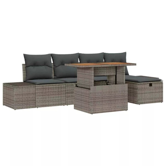 VidaXL - Garten sofa set massivholz akazie, One Size, Grau