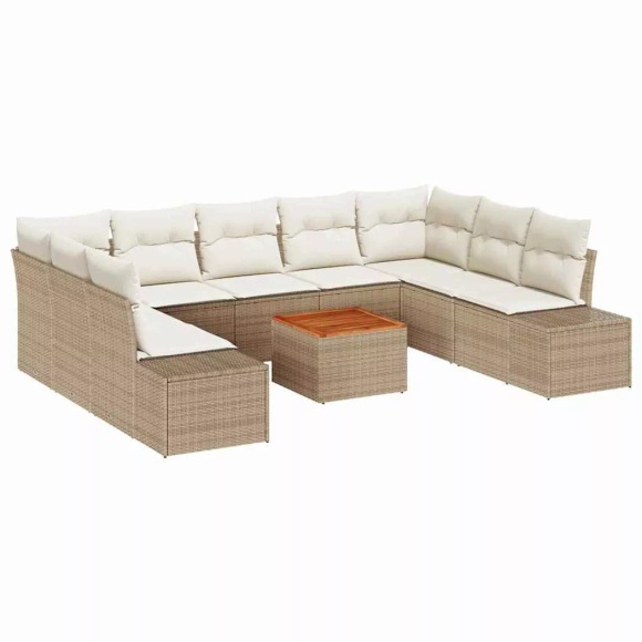 VidaXL - Garten-sofa-set poly-rattan, One Size, Beige