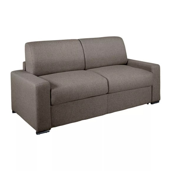 LINEA SOFA - Schlafsofa mit Matratze 3Sitzer Stoff Liegefläche 1MatratzenCALITO, One Size, Anthrazit
