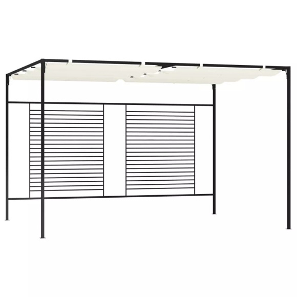 vidaXL Pavillon mit Ausziehbarem Dach 3x4x2,3 m Cremeweiß 180 g/m²