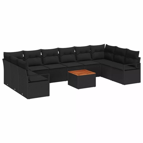 VidaXL - Garten-sofa poly-rattan, One Size, Schwarz