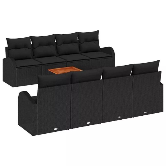 VidaXL - Garten-sofa poly-rattan, One Size, Schwarz