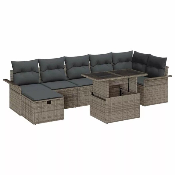 VidaXL - Garten-sofa-set poly-rattan, One Size, Grau