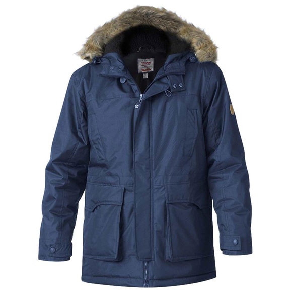 Lovet Parka Mit Kunstfellbesatz Herren Marine 5XL