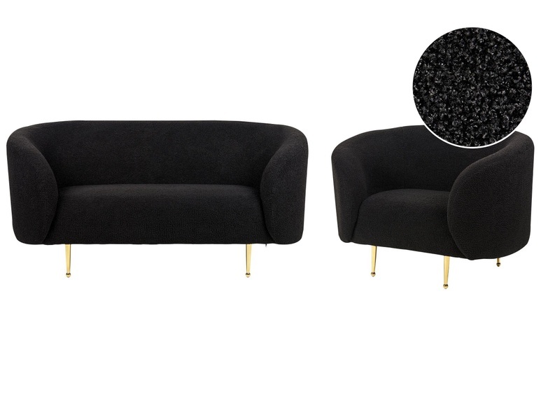 Wohnzimmer Set aus Bouclé Klassisch LOEN Wohnzimmer Set aus Bouclé Klassisch LOEN