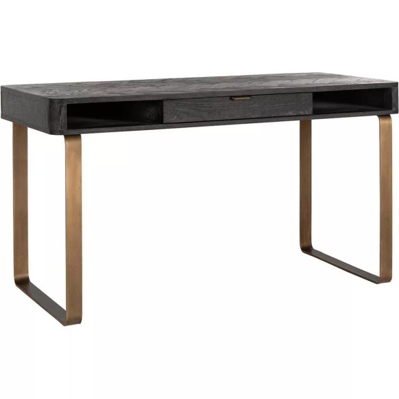 Schreibtisch Blackbone schwarz messing 140