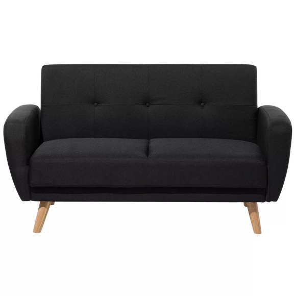 Beliani 2-Sitzer Sofa Polsterbezug schwarz verstellbar FLORLI
