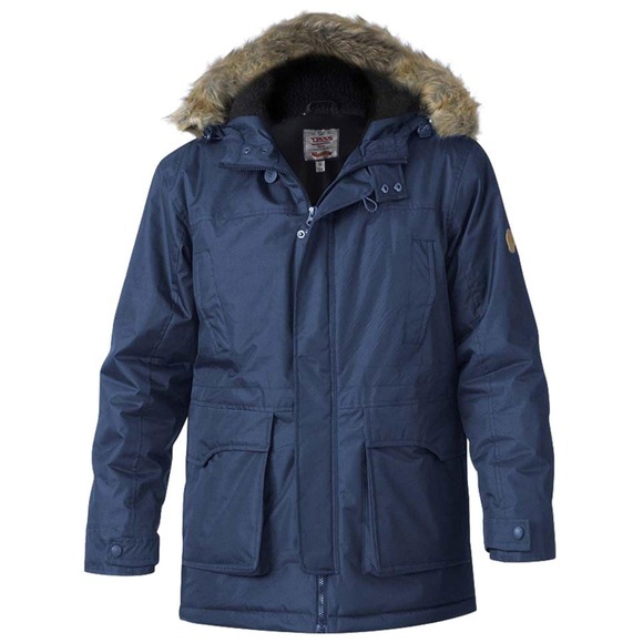 Lovet Parka Mit Kunstfellbesatz Herren Marine 8XL