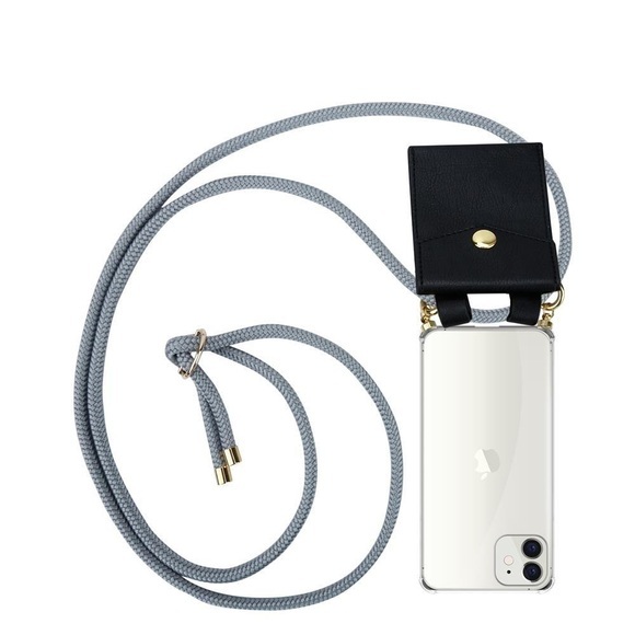 Handy Kette für Apple iPhone 12 MINI Silikon mit Gold Ringen