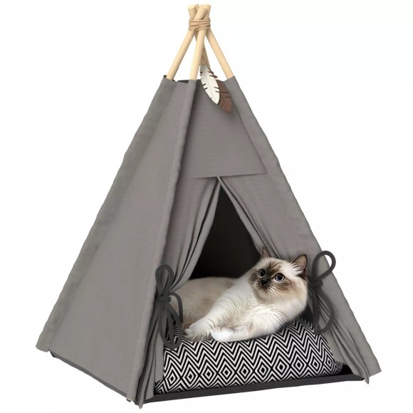 PawHut - Katzenzelt, One Size, Grau