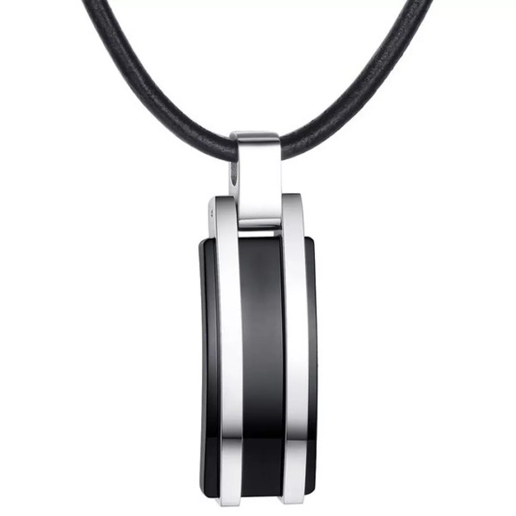 Leder-kette Damen Schwarz 51cm