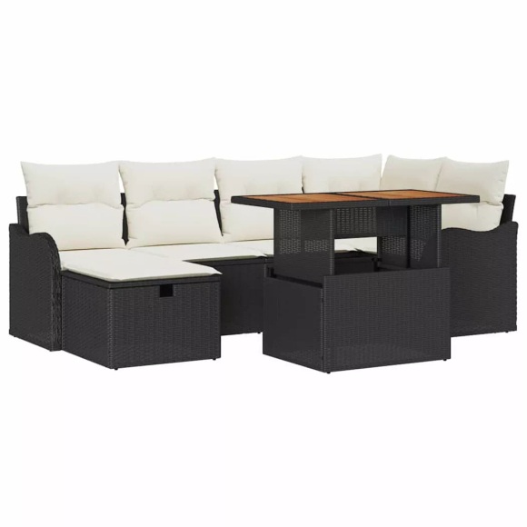 VidaXL - Garten sofa poly-rattan, One Size, Schwarz
