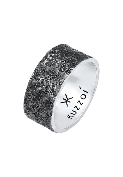 Ring Bandring Organic Struktur 925 Silber Unisex Silber 66mm