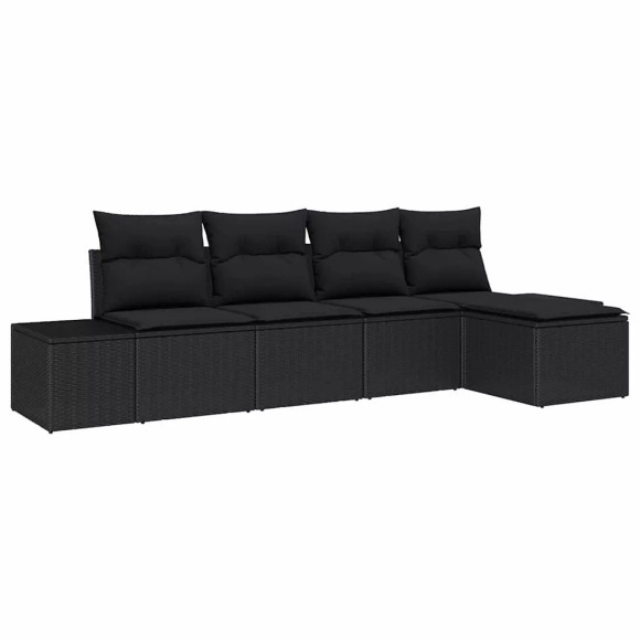VidaXL - Garten-sofa poly-rattan, One Size, Schwarz