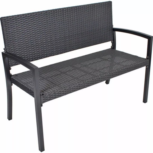 GARDEN PLEASURE Gartenbank »SANREMO«, Polyrattan, 116x87x60 cm, schwarz