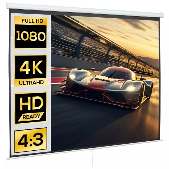 HOMCOM - Beamer Leinwand, Weiss