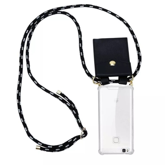 Handy Kette für Huawei P9 LITE 2016  G9 LITE Silikon mit Gold Ringen