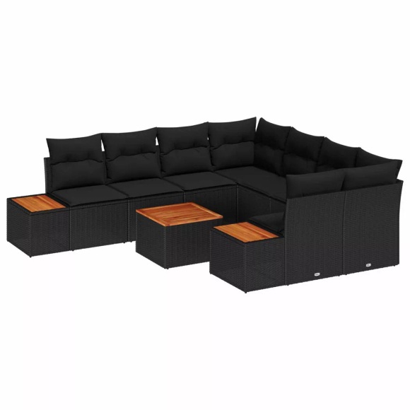 VidaXL - Garten-sofa-set poly-rattan, One Size, Schwarz