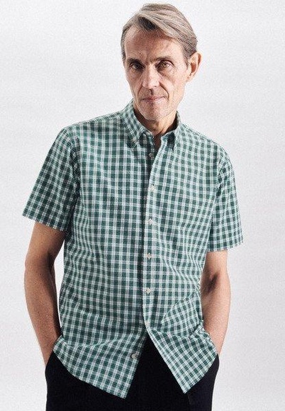 seidensticker Businesshemd »Schwarze Rose«, Regular Kurzarm Button-Down-Kragen Karo