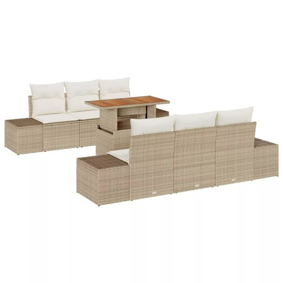 VidaXL - Garten-sofa-set poly-rattan, One Size, Beige