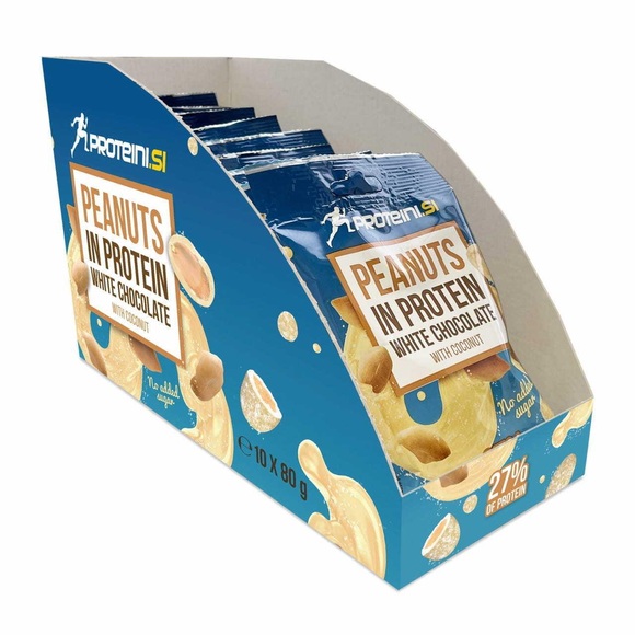PEANUTS IN PROTEIN WHITE CHOCOLATE, 80g