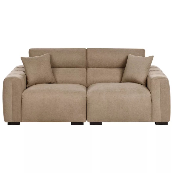 Beliani - 3 Sitzer Sofa aus Stoff Skandinavisch FAUSKAN, One Size, Braun Medium
