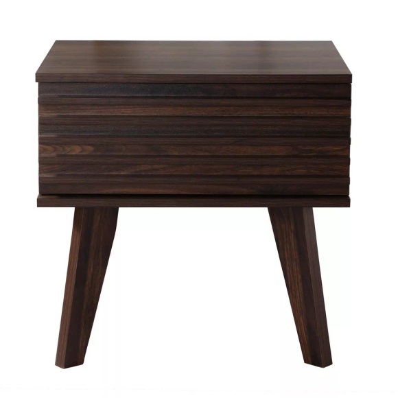 Calicosy - Nachttisch mit 1 Schublade, Fronten in laminiertem Holz-Effekt H49,5 cm FRIBOURG, One Size, Eichen Altholz