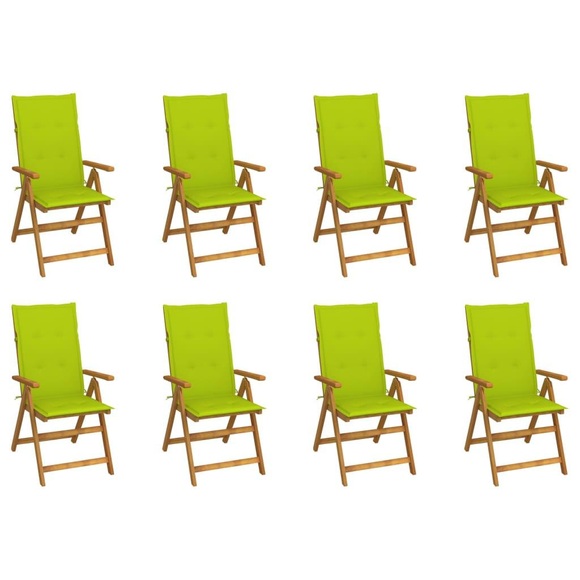 vidaXL Klappbare Gartenstühle mit Kissen 8 Stk. Massivholz Akazie