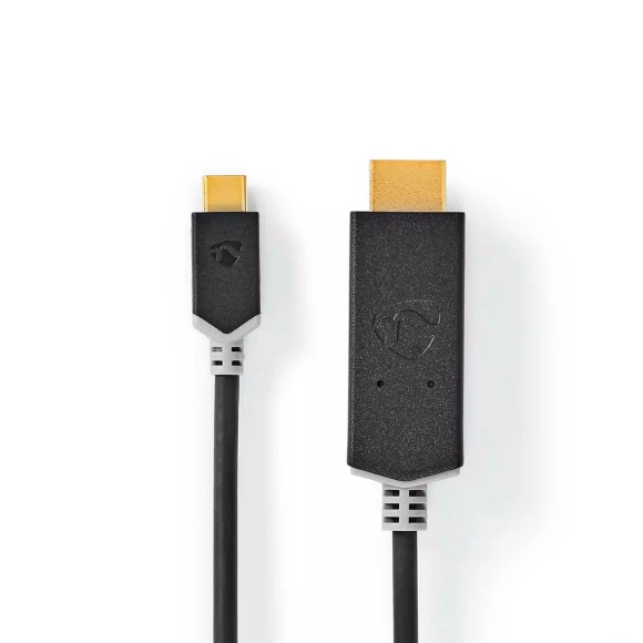 USB-C? Adapter | USB 3.2 Gen 1 | USB-C? Male | HDMI? Connector | 4K@60Hz | 2.00m | Rund | Vergoldet | PVC | Anthrazit | Box