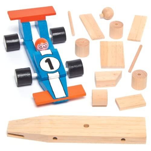 Rennauto-Bastelsets aus Holz für Kinder zum Basteln und Dekorieren Multicolor