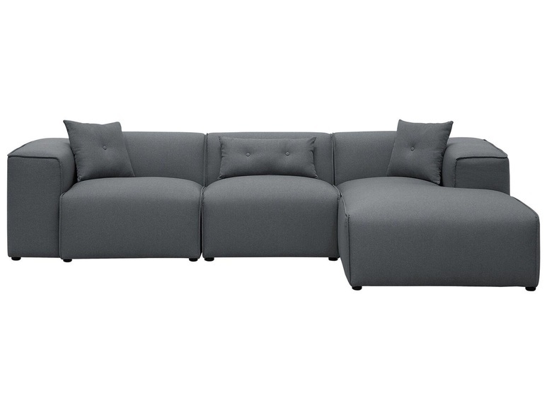 Beliani Ecksofa Polsterbezug dunkelgrau DOLVA