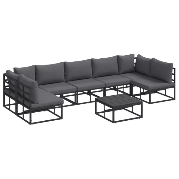 VidaXL - Garten-sofa aluminium, One Size, Schwarz
