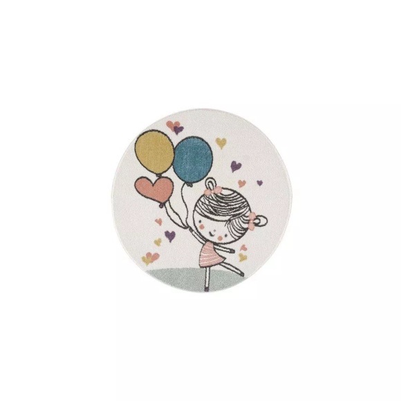 Kinderteppich Mädchen Herz Ballon Unisex 80X150CM