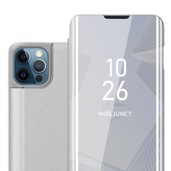 Hülle kompatibel mit Apple iPhone 13 PRO - Clear View Spiegel Schutzhülle mit Standfunktion 360 Grad Schutz