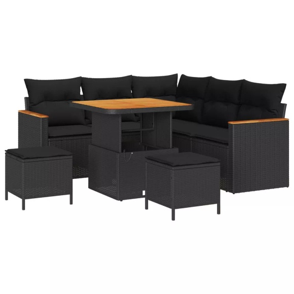 VidaXL - Garten-sofa poly-rattan, One Size, Schwarz